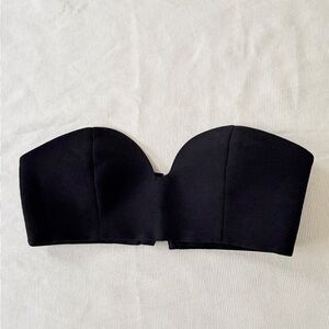 Zara Womens Bralette Crop Top Strapless Black Medium M
